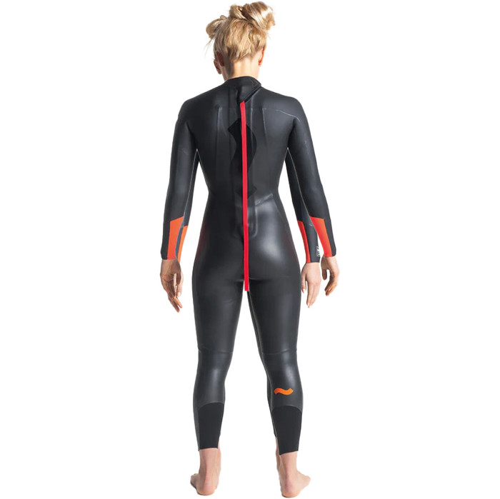 2023 Swim Research Womens 4/3mm Back Zip GBS Wetsuit C-SR43WBZ - Black / Orange